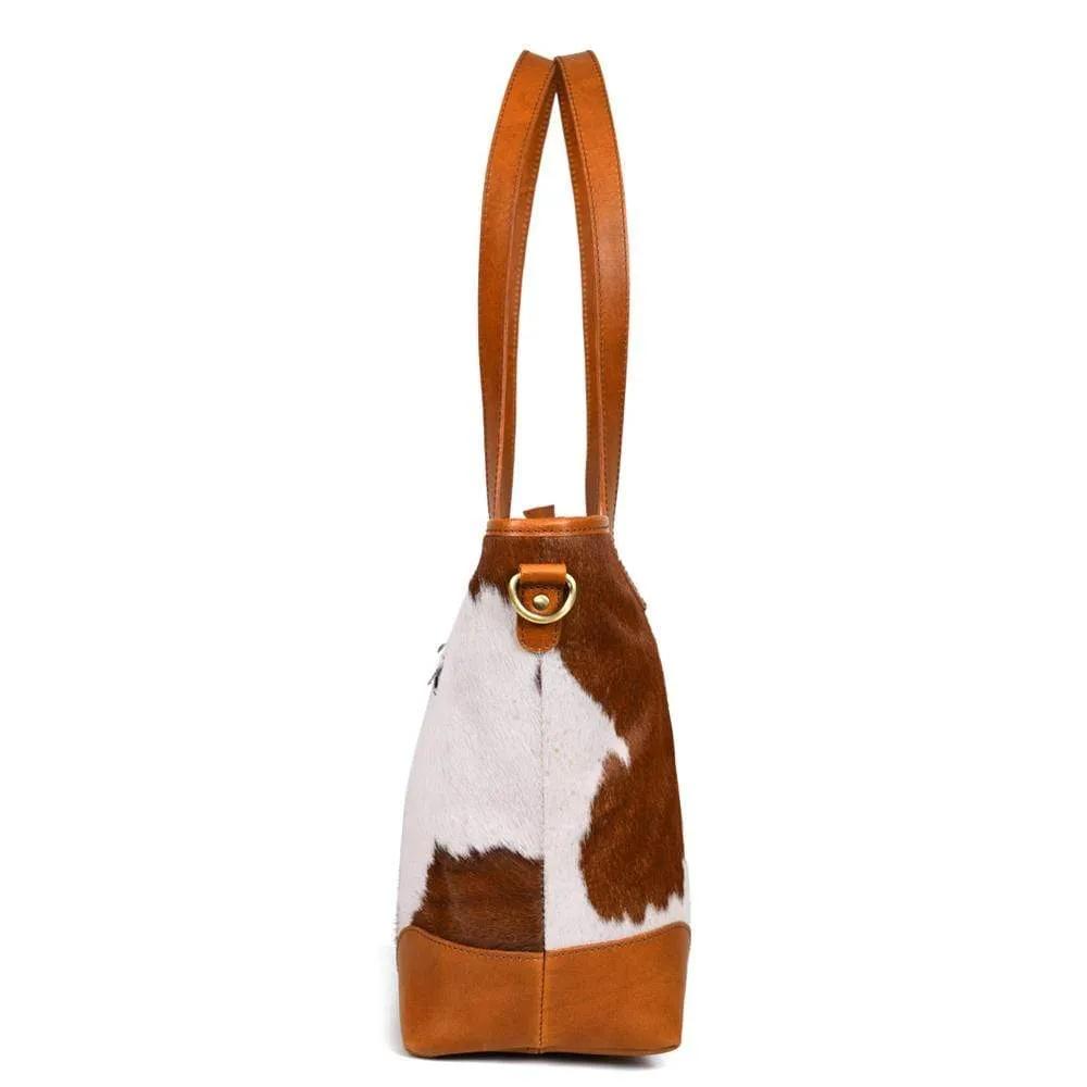 Claire Cowhide Hair Zip Tote   FREE MATCHING WALLET