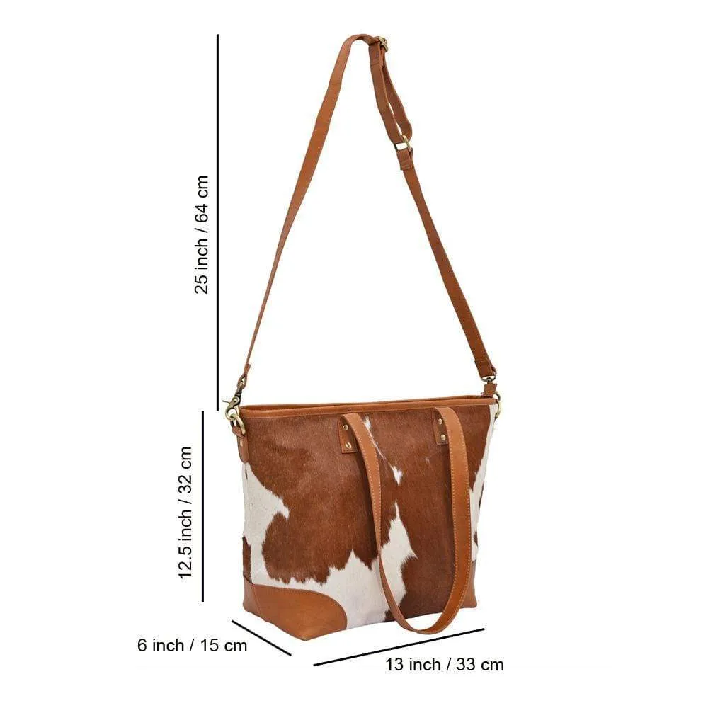 Claire Cowhide Hair Zip Tote   FREE MATCHING WALLET