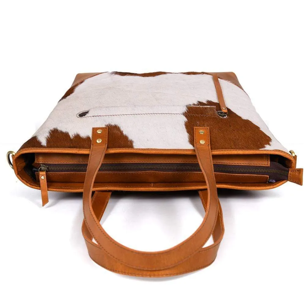 Claire Cowhide Hair Zip Tote   FREE MATCHING WALLET