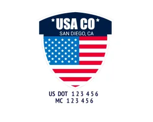 Company American  Truck Door Decal (USDOT), 2 Pack