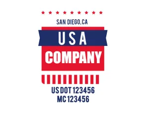 Company American  Truck Door Decal (USDOT), 2 Pack