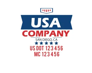 Company American  Truck Door Decal (USDOT), 2 Pack