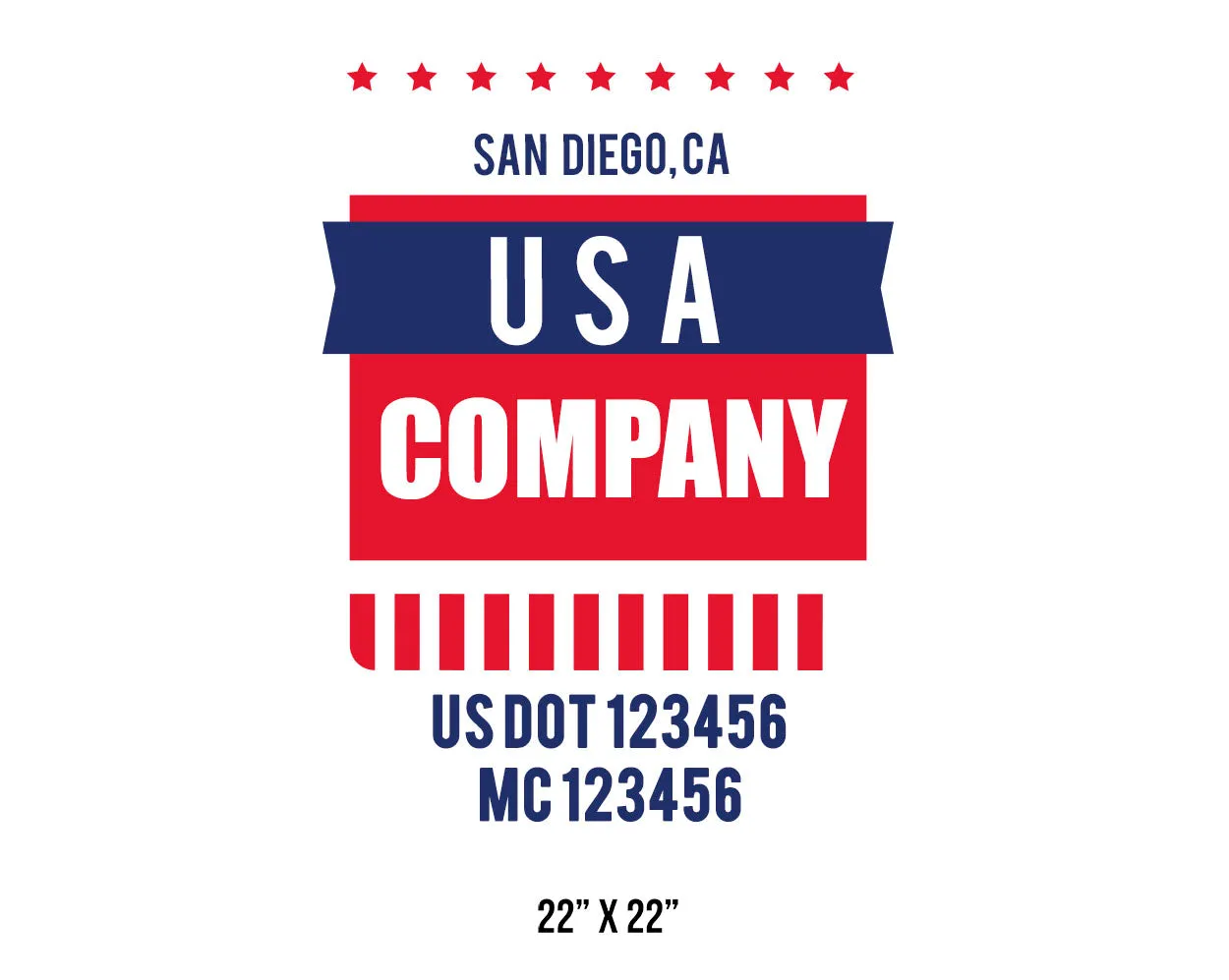 Company American  Truck Door Decal (USDOT), 2 Pack