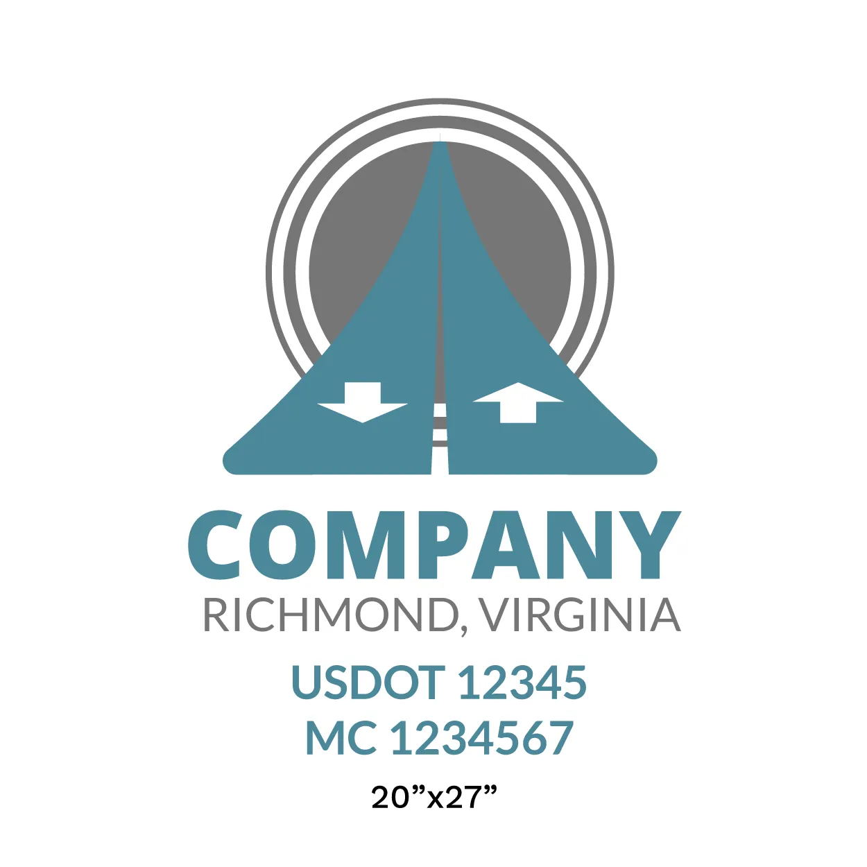 Company Name Truck Door Decal (USDOT), 2 Pack