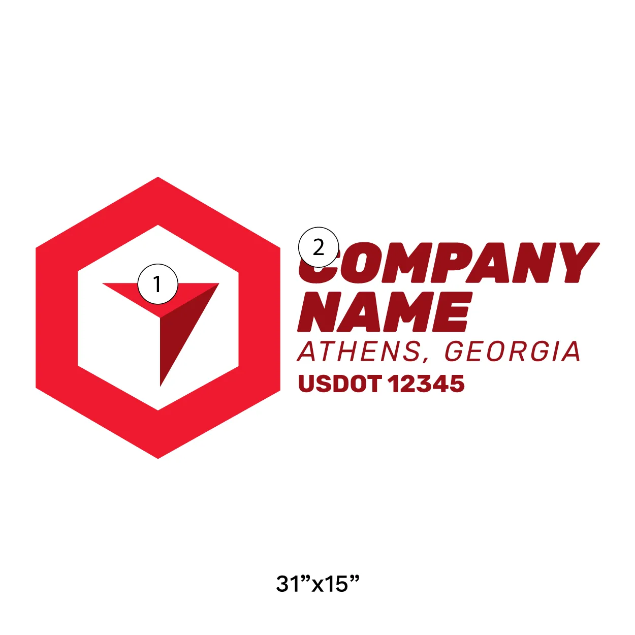 Company Name Truck Door Decal (USDOT), 2 Pack