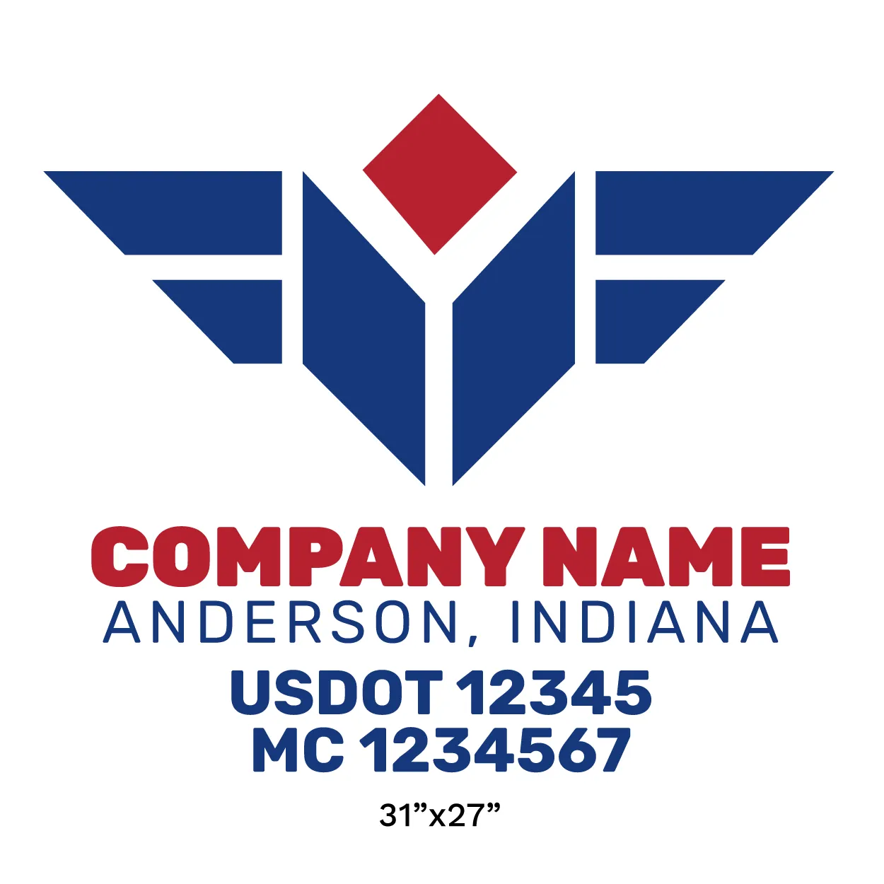 Company Name Truck Door Decal (USDOT), 2 Pack