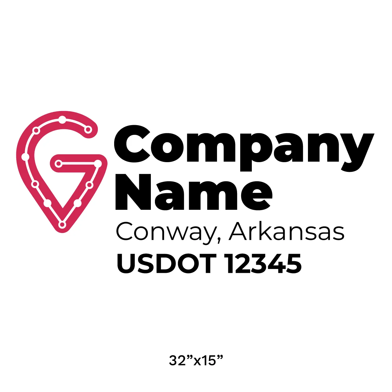 Company Name Truck Door Decal (USDOT), 2 Pack