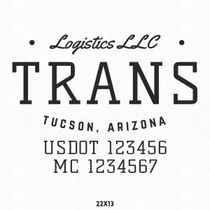 Company Truck Door Lettering With US DOT & MC Decal Sticker, 2 Pack
