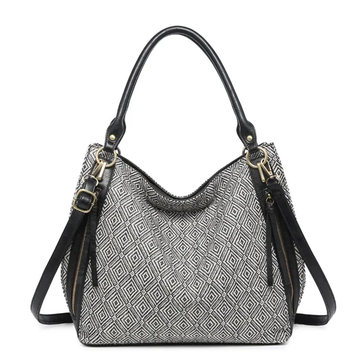 Connar Black Diamond Print Tote