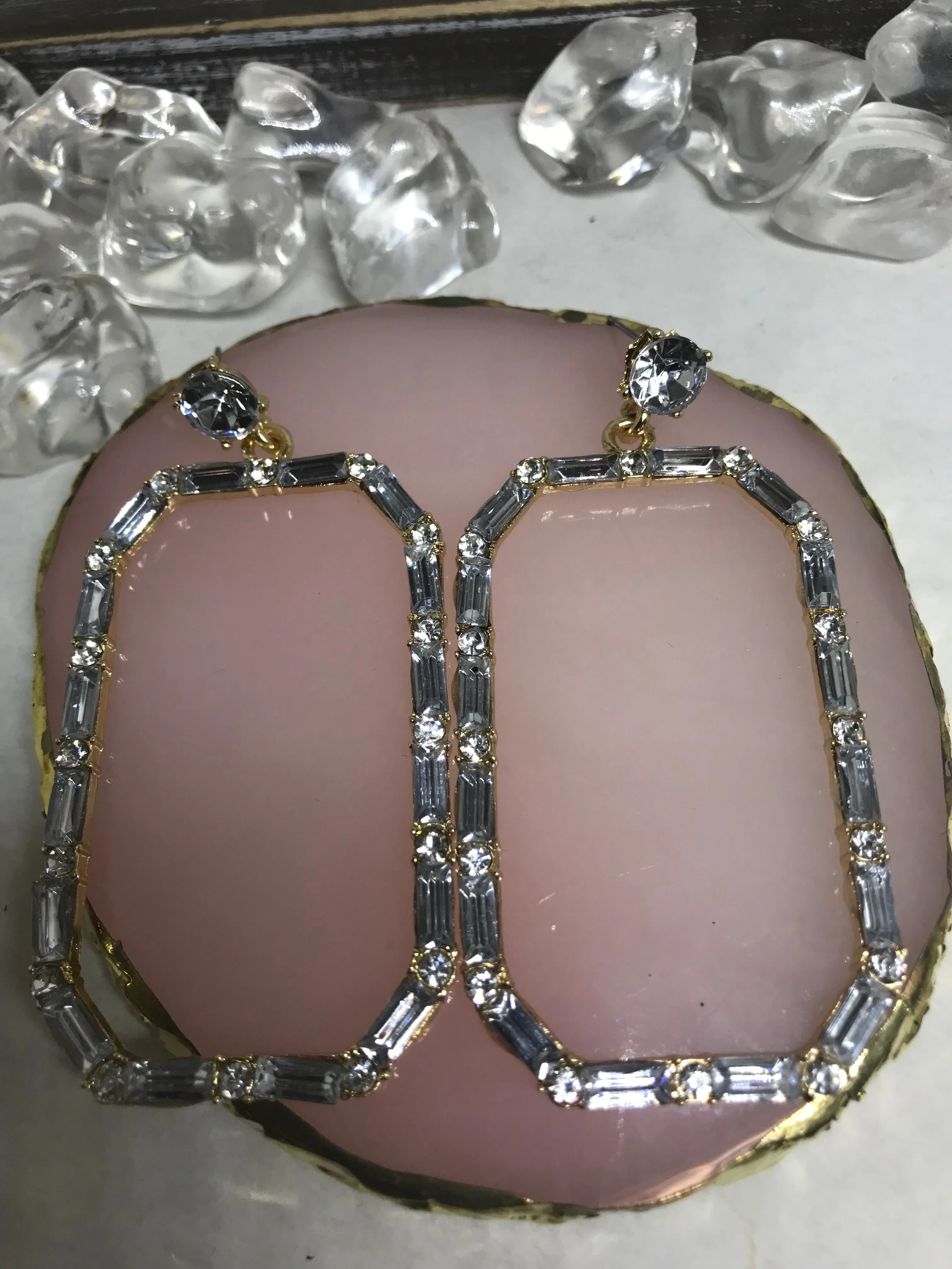Crystal Drop pierced Earrings
