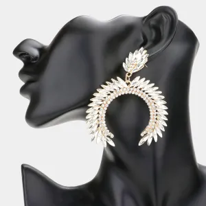 Crystal Marquise Stone Arch Dangle Pageant Earrings on Gold | Homecoming Earrings |  579904