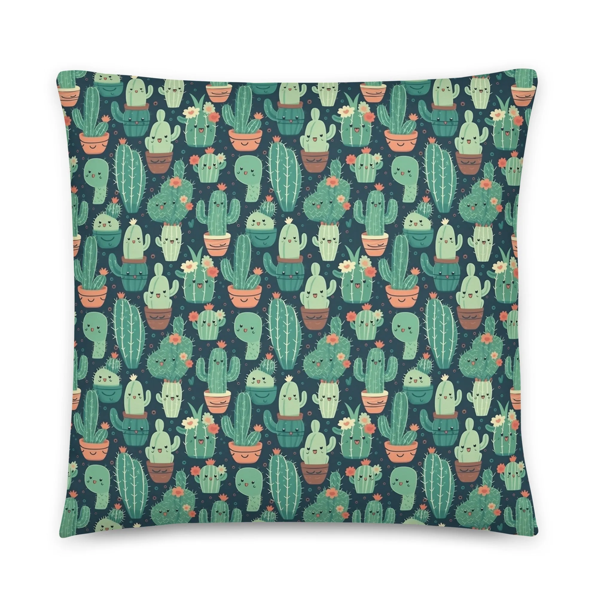 Cute Cactus Cartoon Digital Art SETC001 (Tileable)