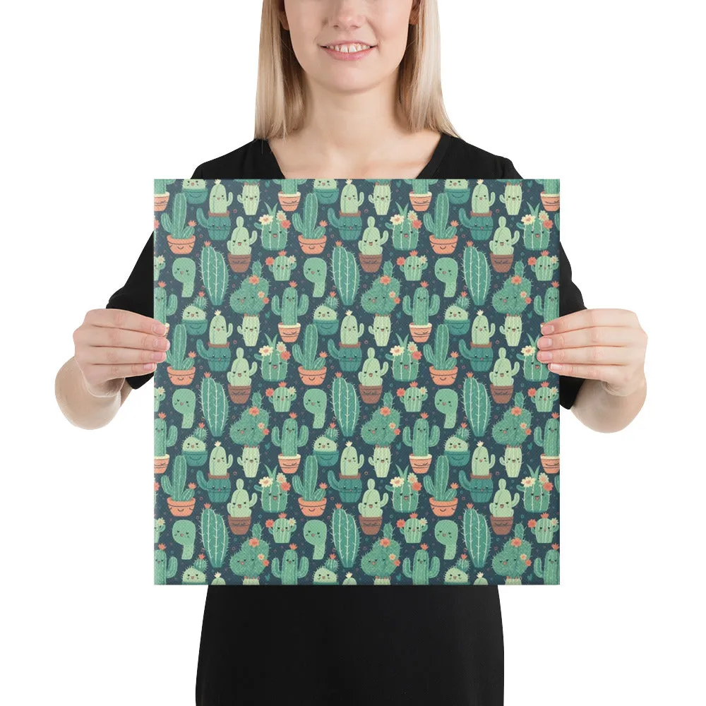 Cute Cactus Cartoon Digital Art SETC001 (Tileable)
