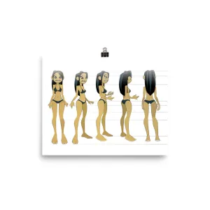 Cute Girl Character Turn Around Poster