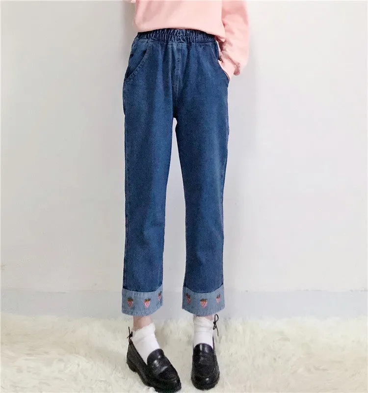 Cute strawberry jeans yc21066
