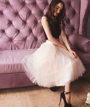 Cute two pieces champagne tulle short prom dress, cute homecoming dress