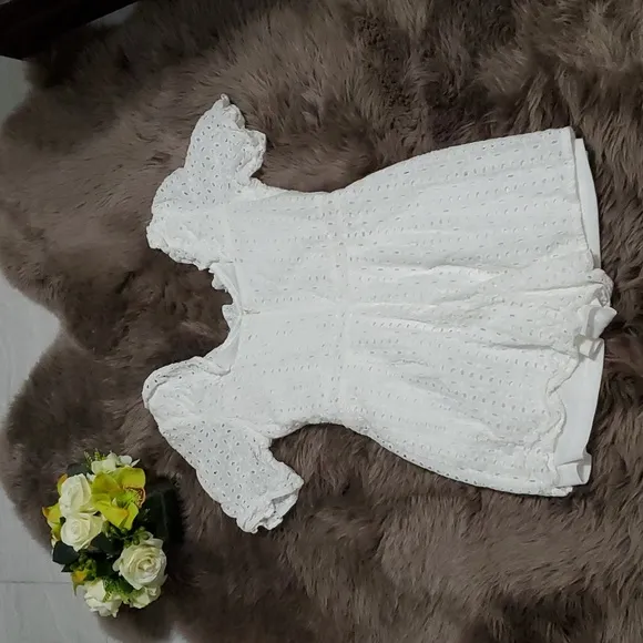 Cute White Eyelet Romper
