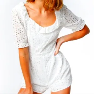 Cute White Eyelet Romper