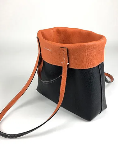 Cute Womens Black&Coffee Leather Shoulder Tote Bag Best Tote Handbag Shopper Bag Purse for Ladies