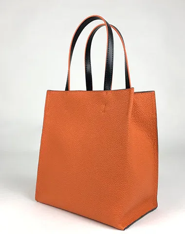 Cute Womens Red Leather Tote Bag Best Tote Handbag Small Shopper Bag Purse for Ladies