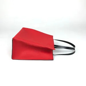 Cute Womens Red Leather Tote Bag Best Tote Handbag Small Shopper Bag Purse for Ladies