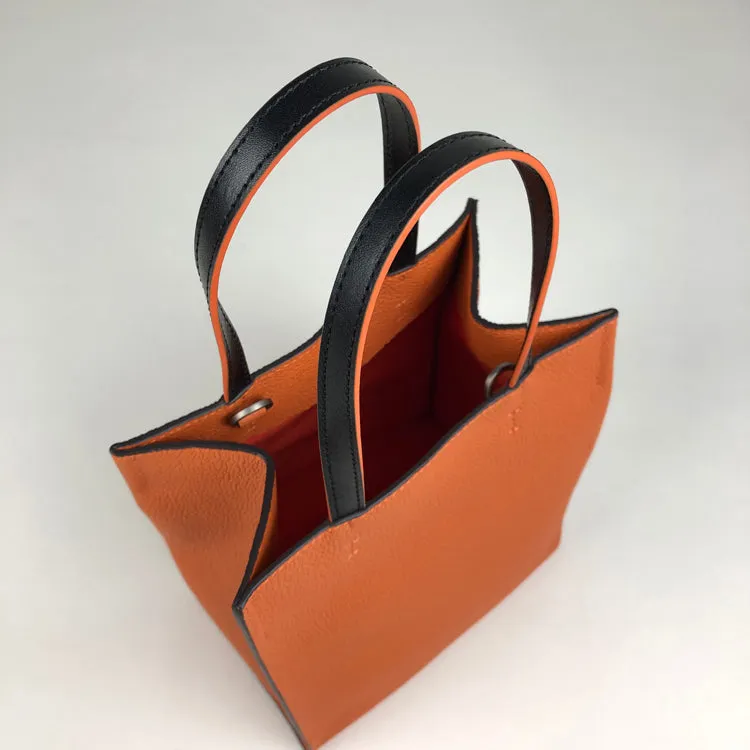 Cute Womens Red Leather Tote Bag Best Tote Handbag Small Shopper Bag Purse for Ladies