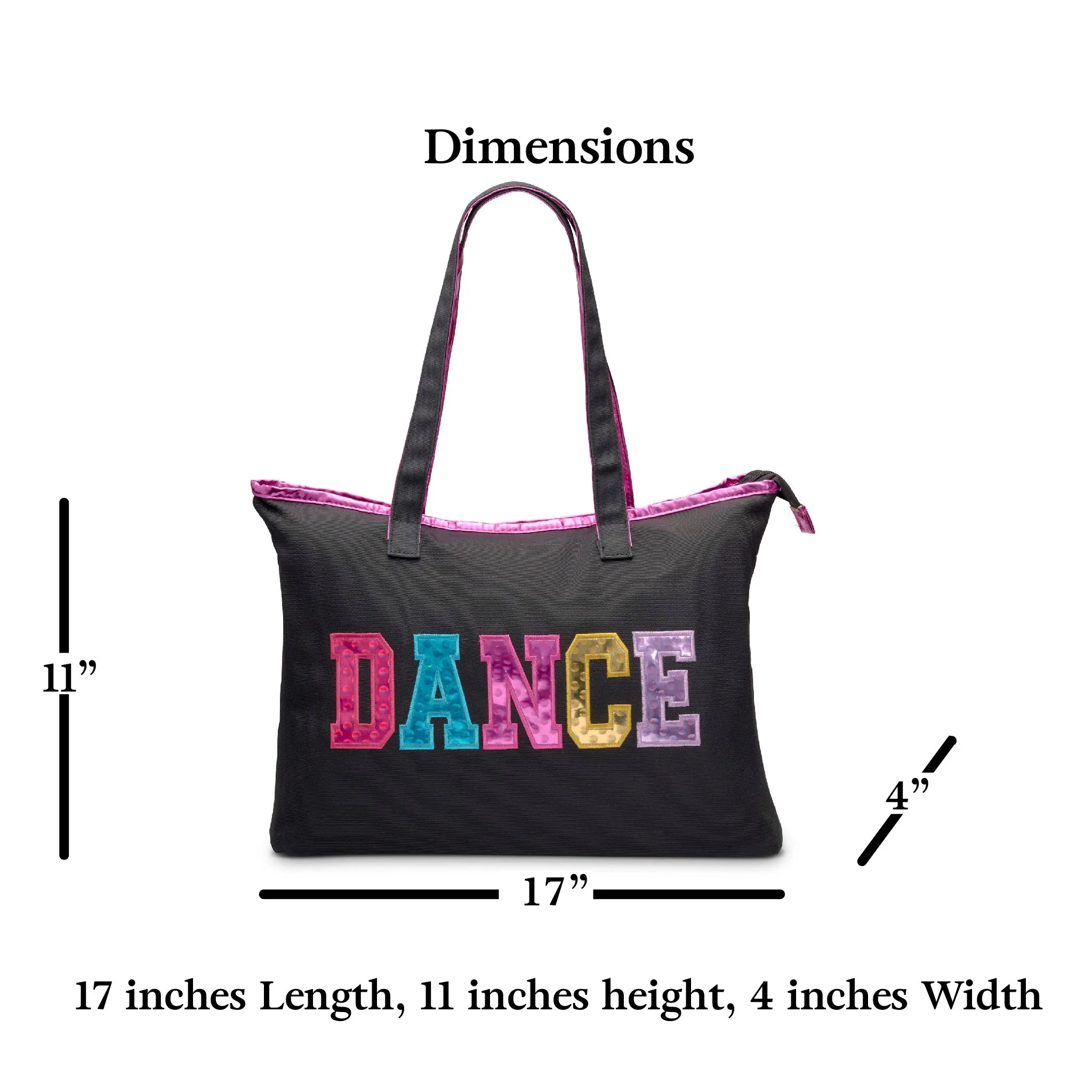 Dance tote bag with multicolored dance print