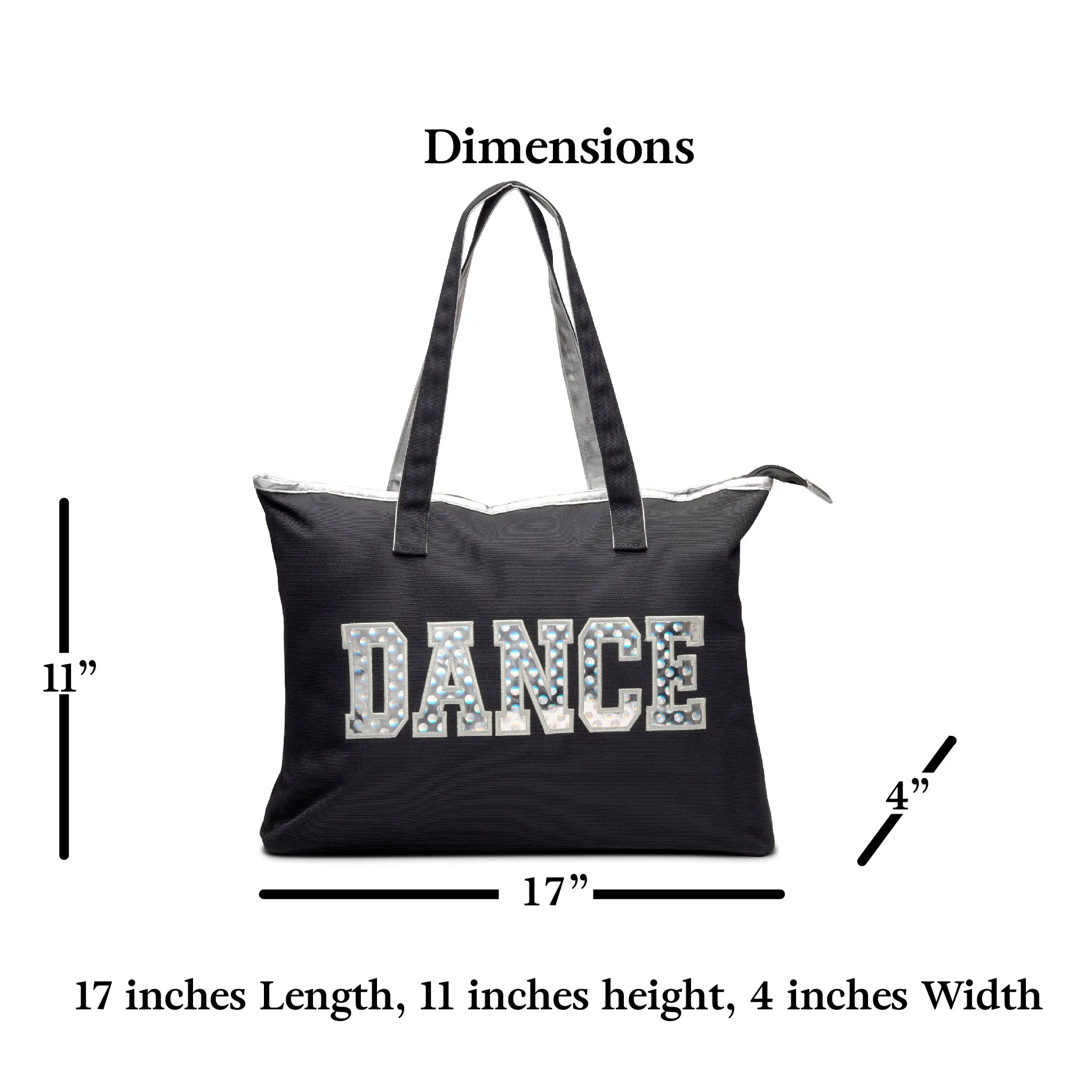 Dance tote bag with multicolored dance print