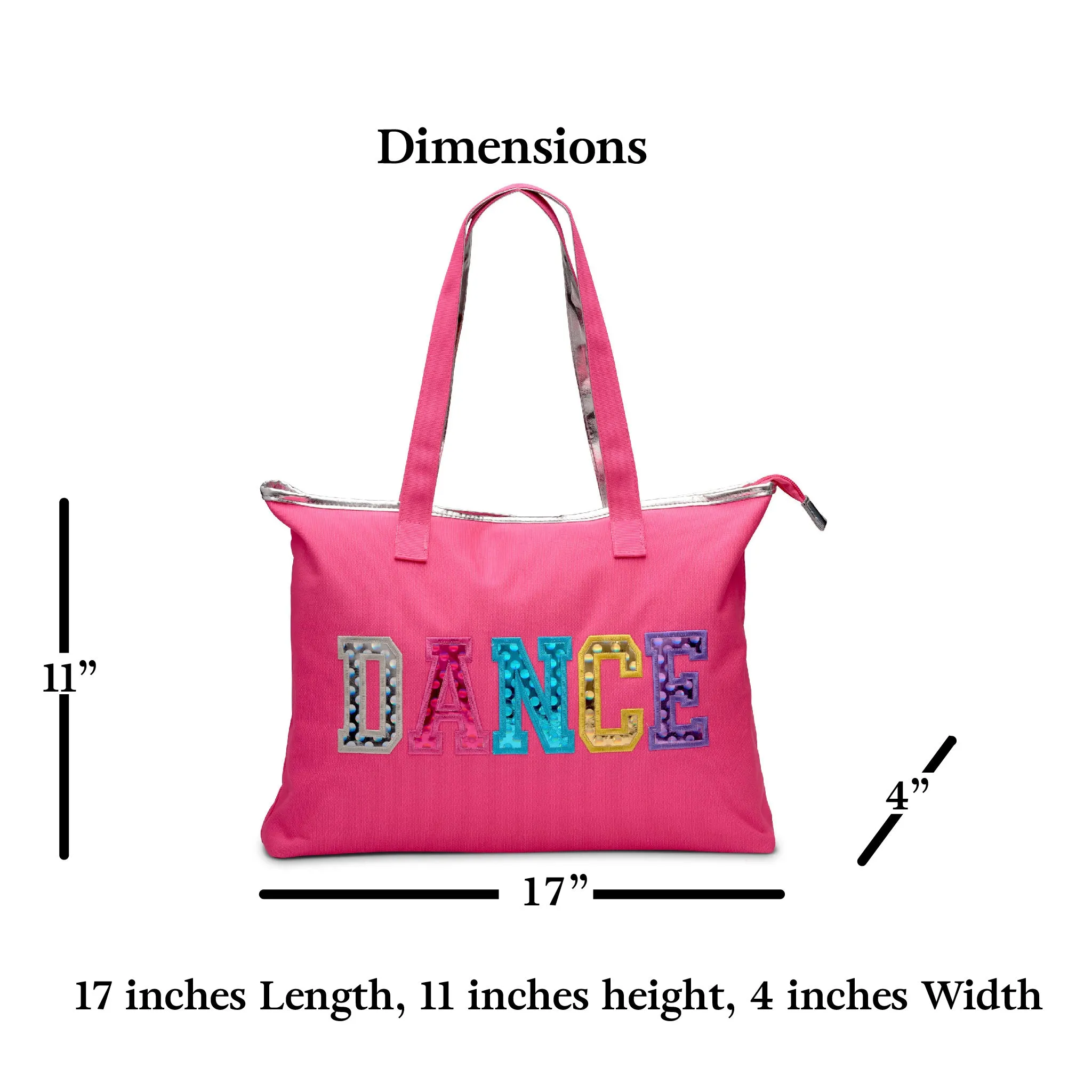 Dance tote bag with multicolored dance print