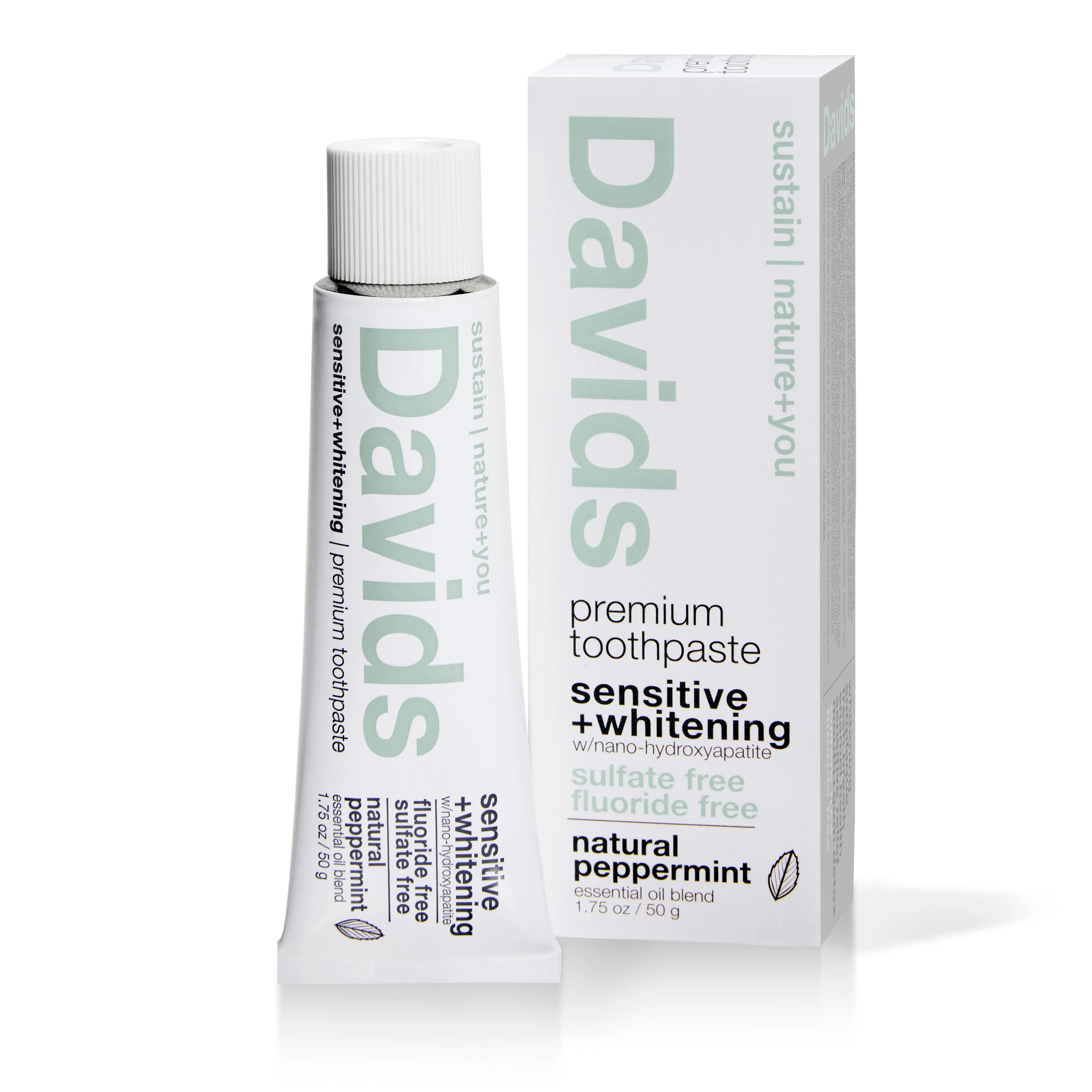 Davids Travel Size Premium Toothpaste - Sensitive   Whitening 1.75 oz.