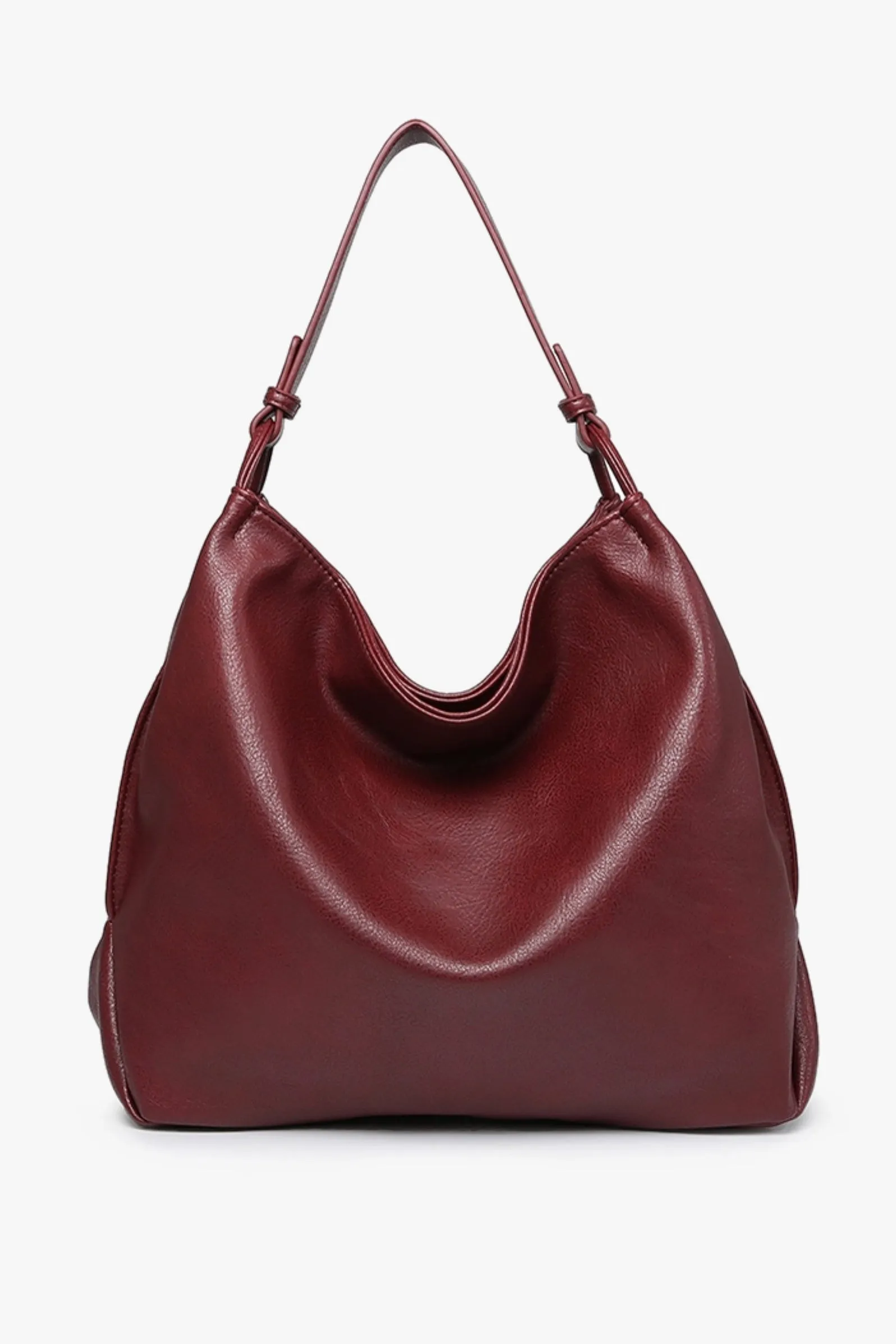 DEAL Sophisticated Is My Middle Name Vegan Leather Burgundy Tote Shoulder Bag