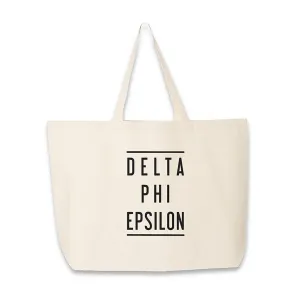 Delta Phi Epsilon Sorority Printed on Roomy Canvas Tote Bag