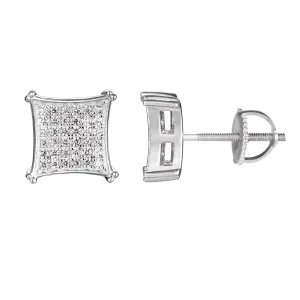 Designer Kite Style Silver Bling Stud Earrings
