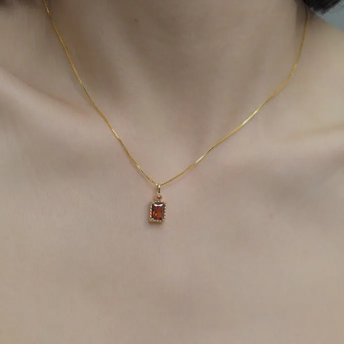 Desiree Garnet Necklace (Solid Silver)