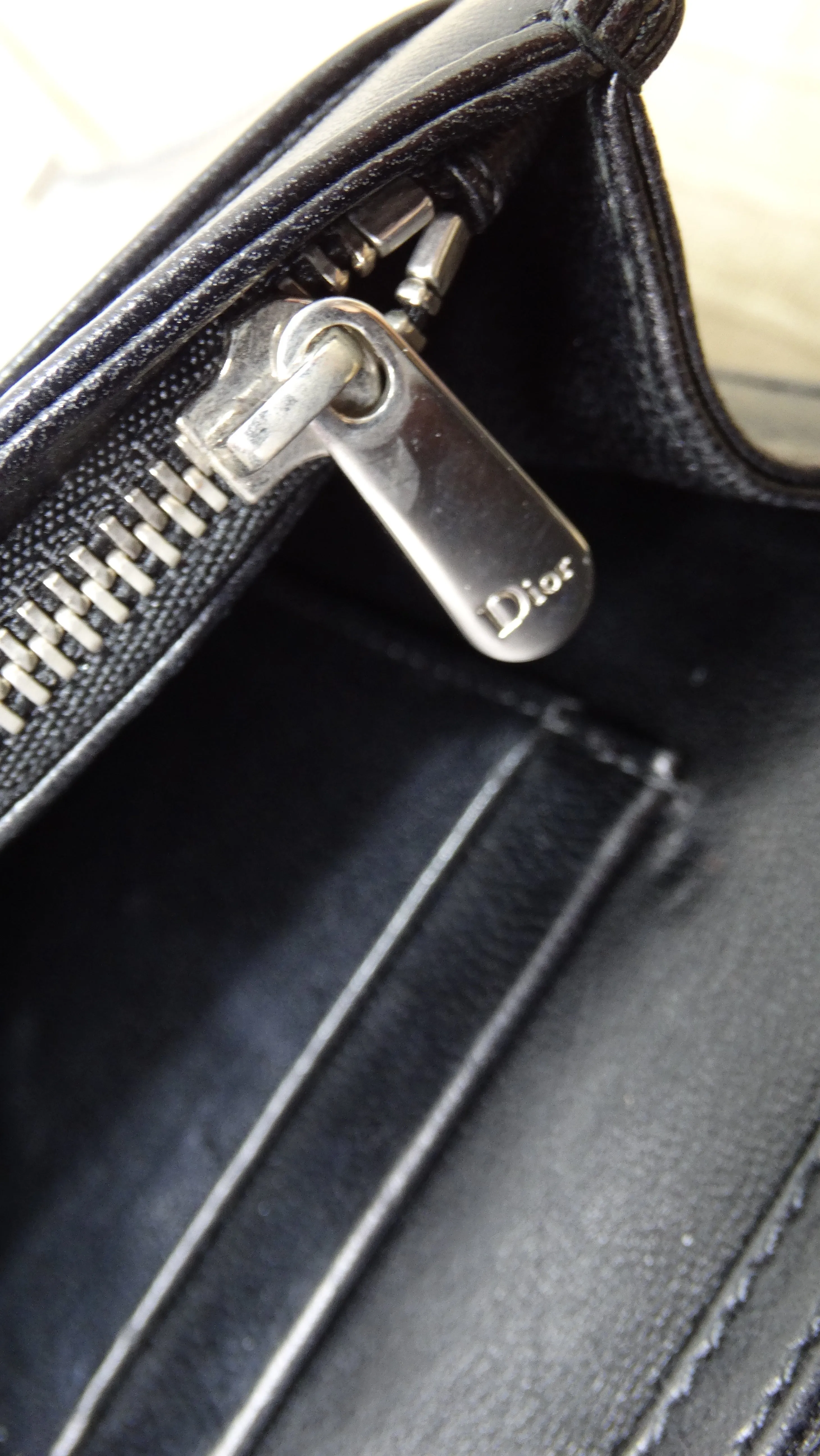 Dior Lady Handbag Patch Embellished Black Leather Shoulder Bag