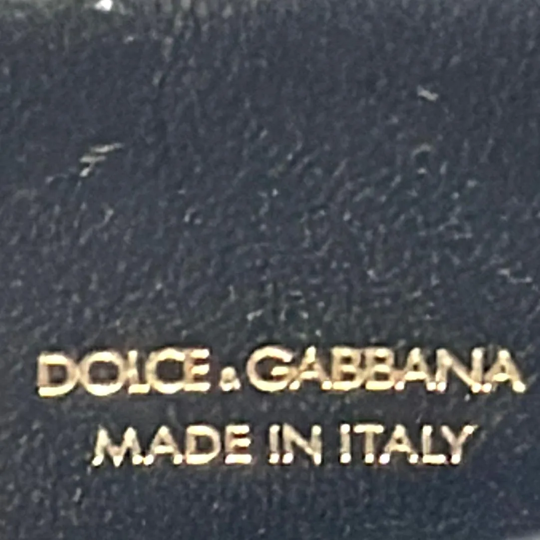 DOLCE & GABBANA Logo Patent Leather Crossbody Bag Black