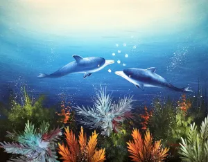 Dolphin Attraction (Part III) - HIGH PREMIUM - 20 x 16 in. by R. Wiggins