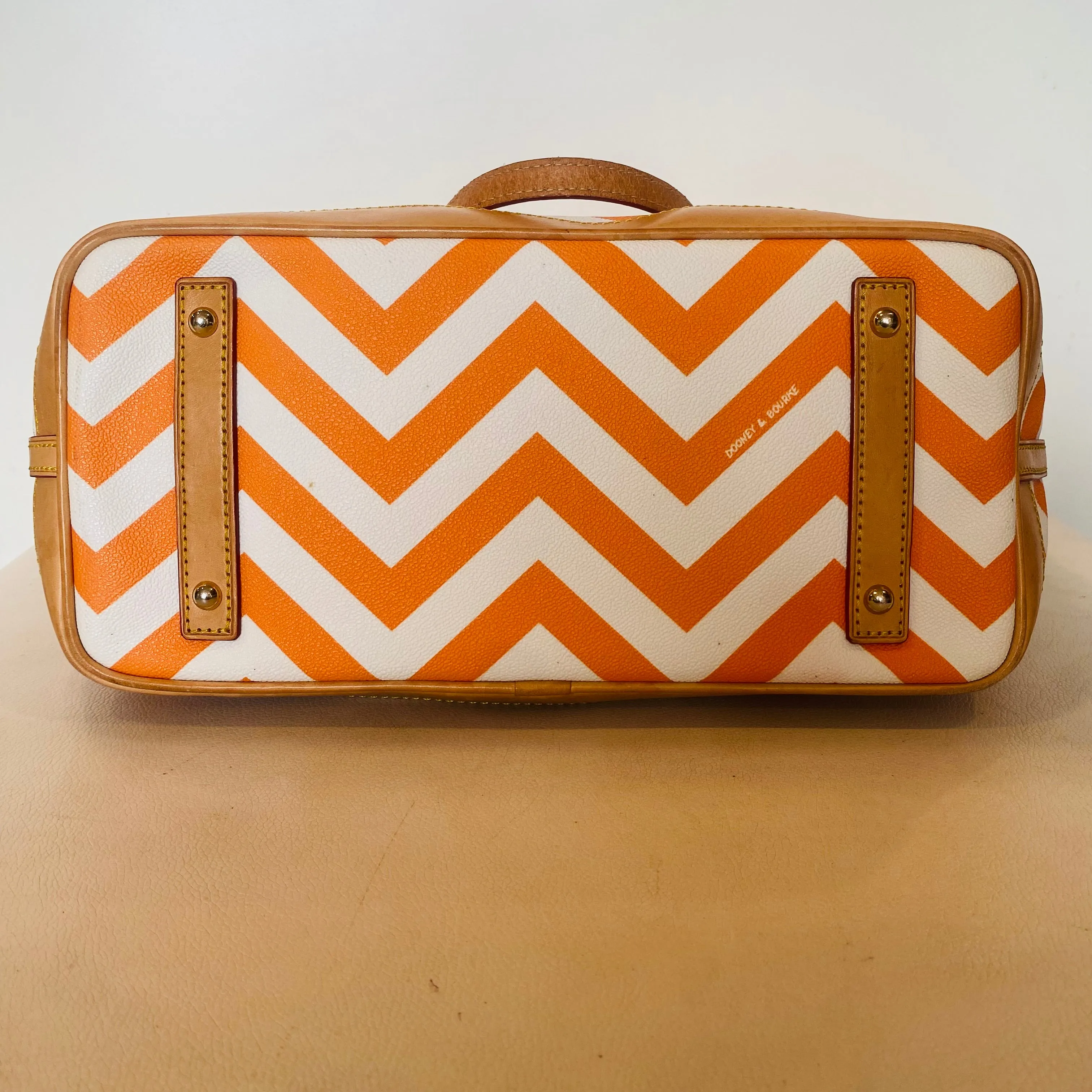 DOONEY & BOURKE Orange/White Chevron Tote