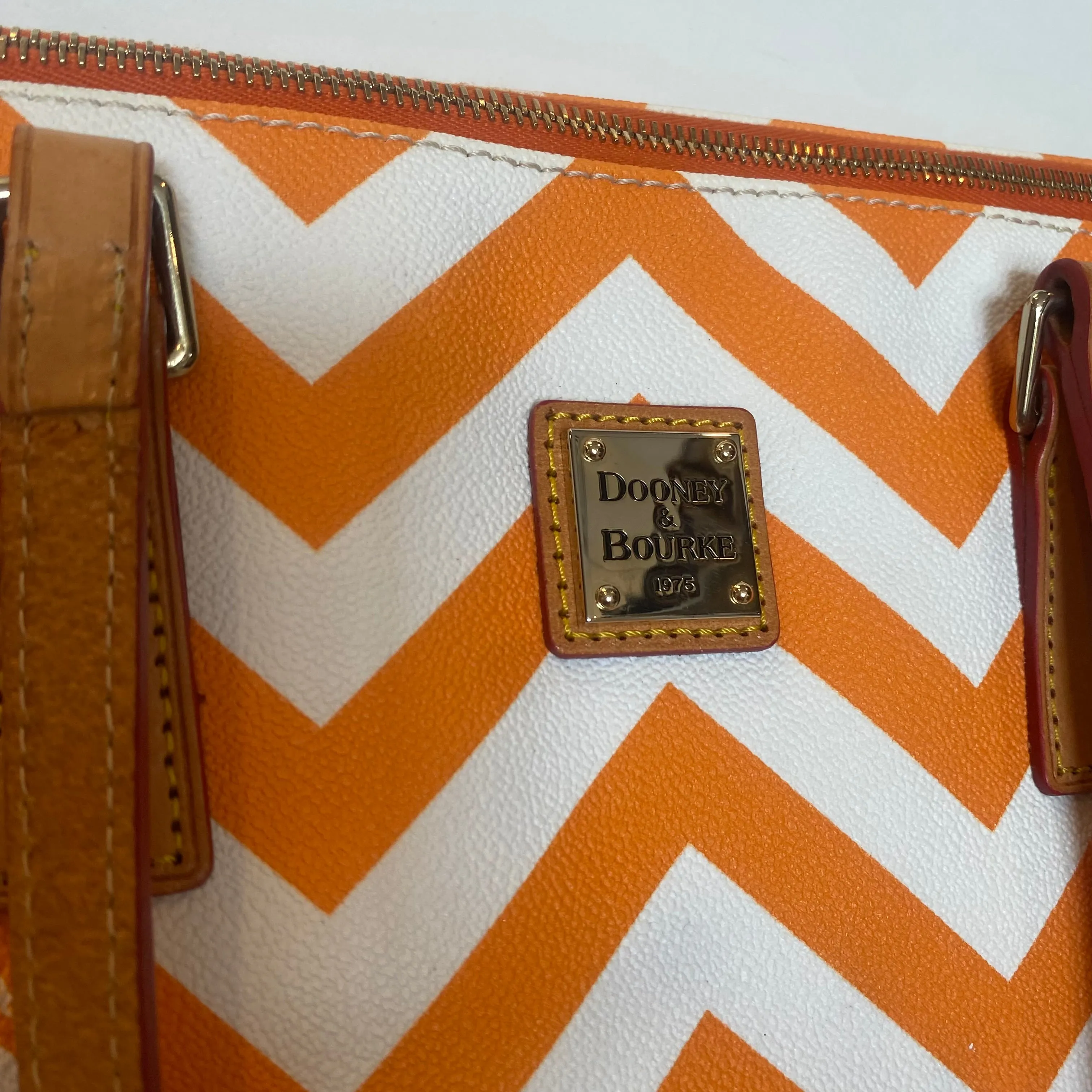 DOONEY & BOURKE Orange/White Chevron Tote