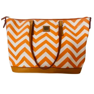 DOONEY & BOURKE Orange/White Chevron Tote