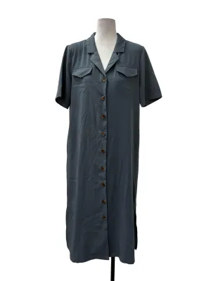 Dusty Blue Button Down Dress