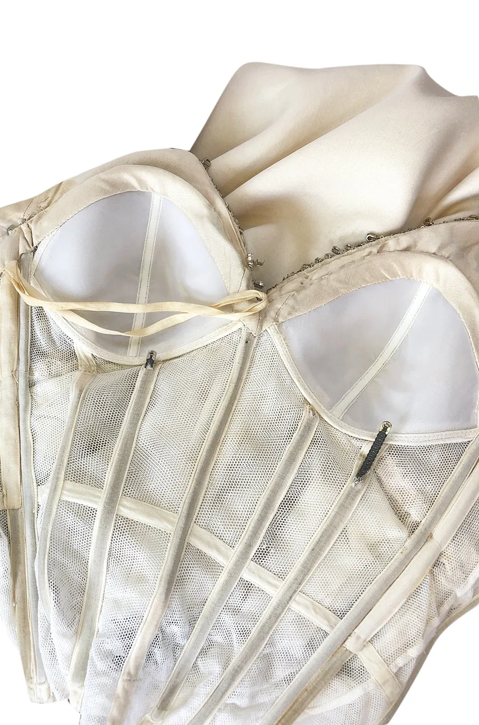 Early 1960s Christian Dior Numbered Colifichets Crystal & Pearl Project Dress