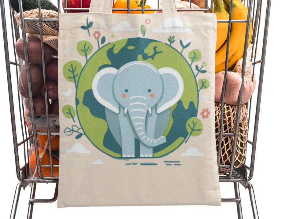 Earth & Elephant T-shirt & Tote,   Earth Day