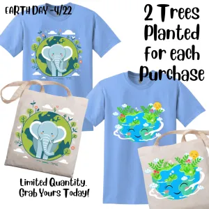 Earth & Elephant T-shirt & Tote,   Earth Day