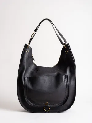 edgar calfskin hobo - noir brass
