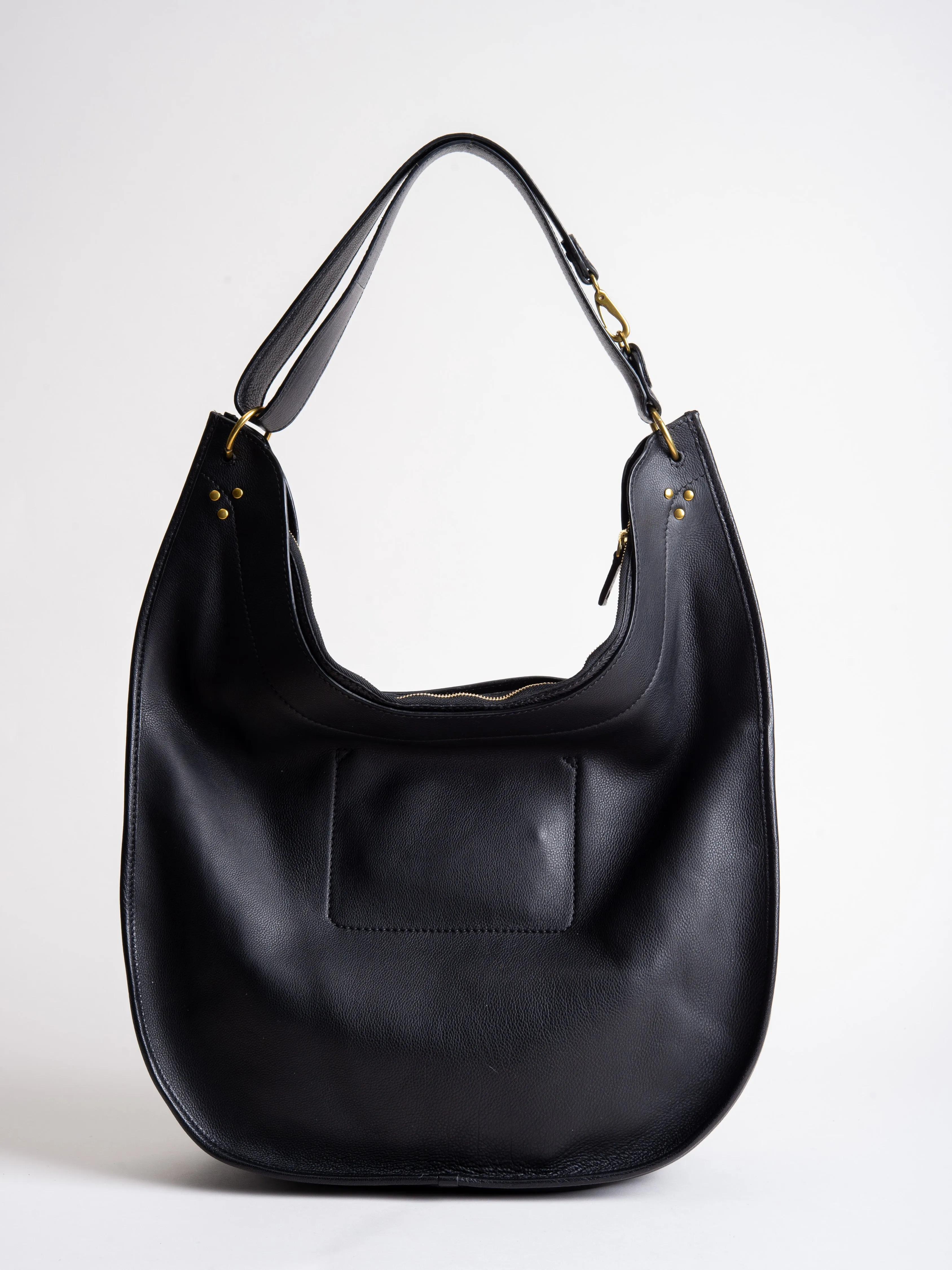 edgar calfskin hobo - noir brass