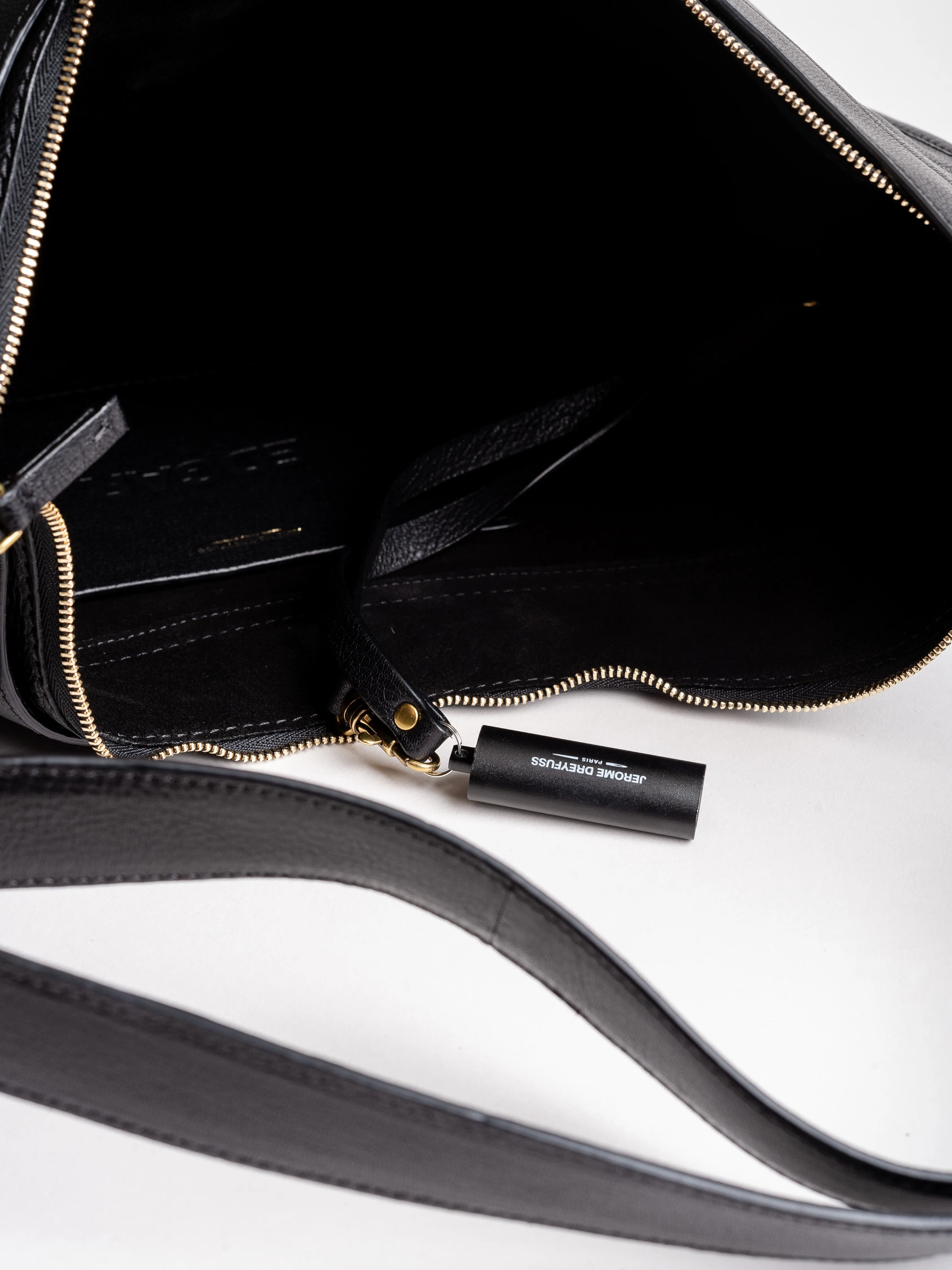 edgar calfskin hobo - noir brass