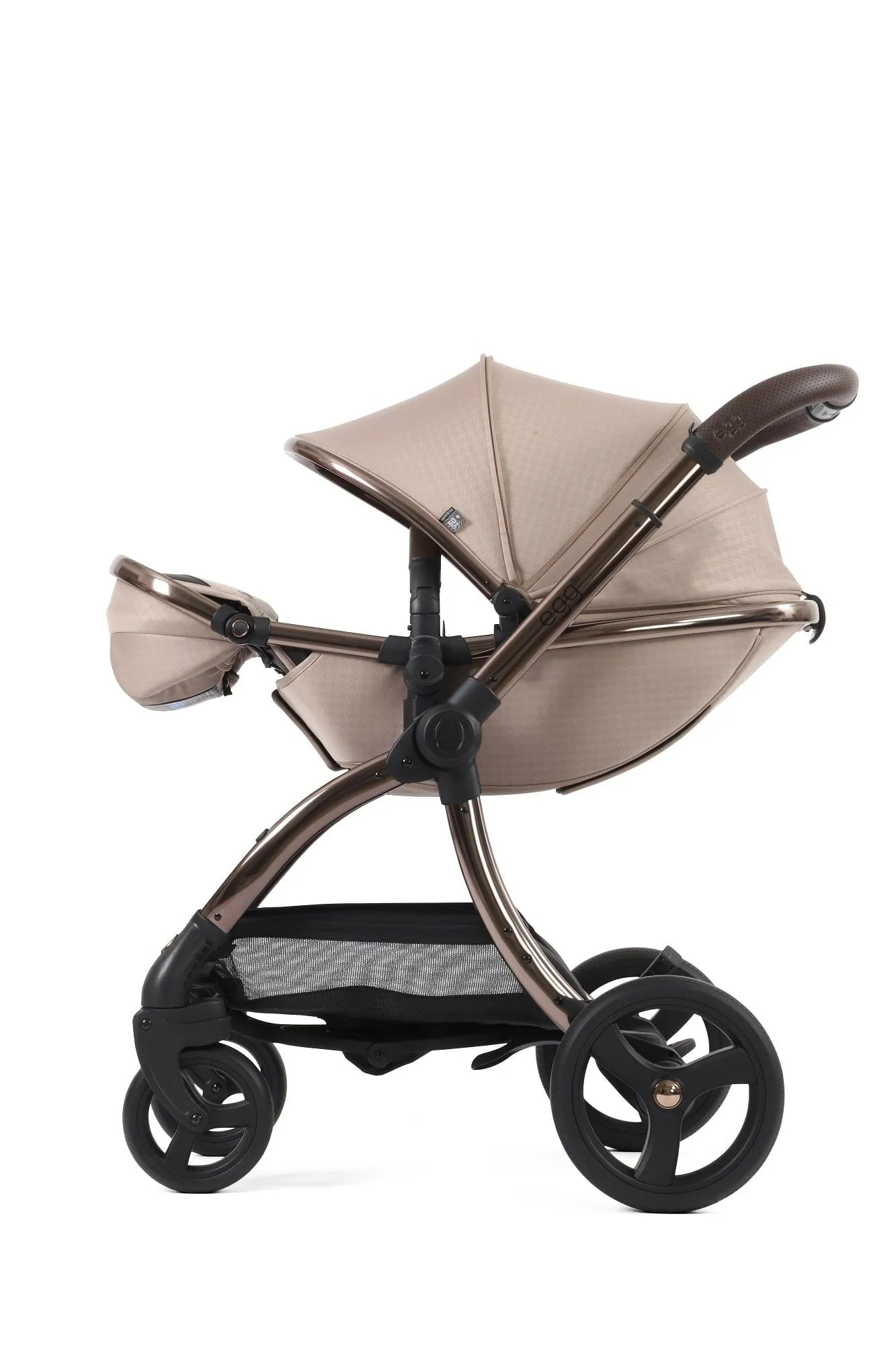 Egg 3 Luxury Cloud T i-Size Travel System - Houndstooth Almond / Cozy Beige