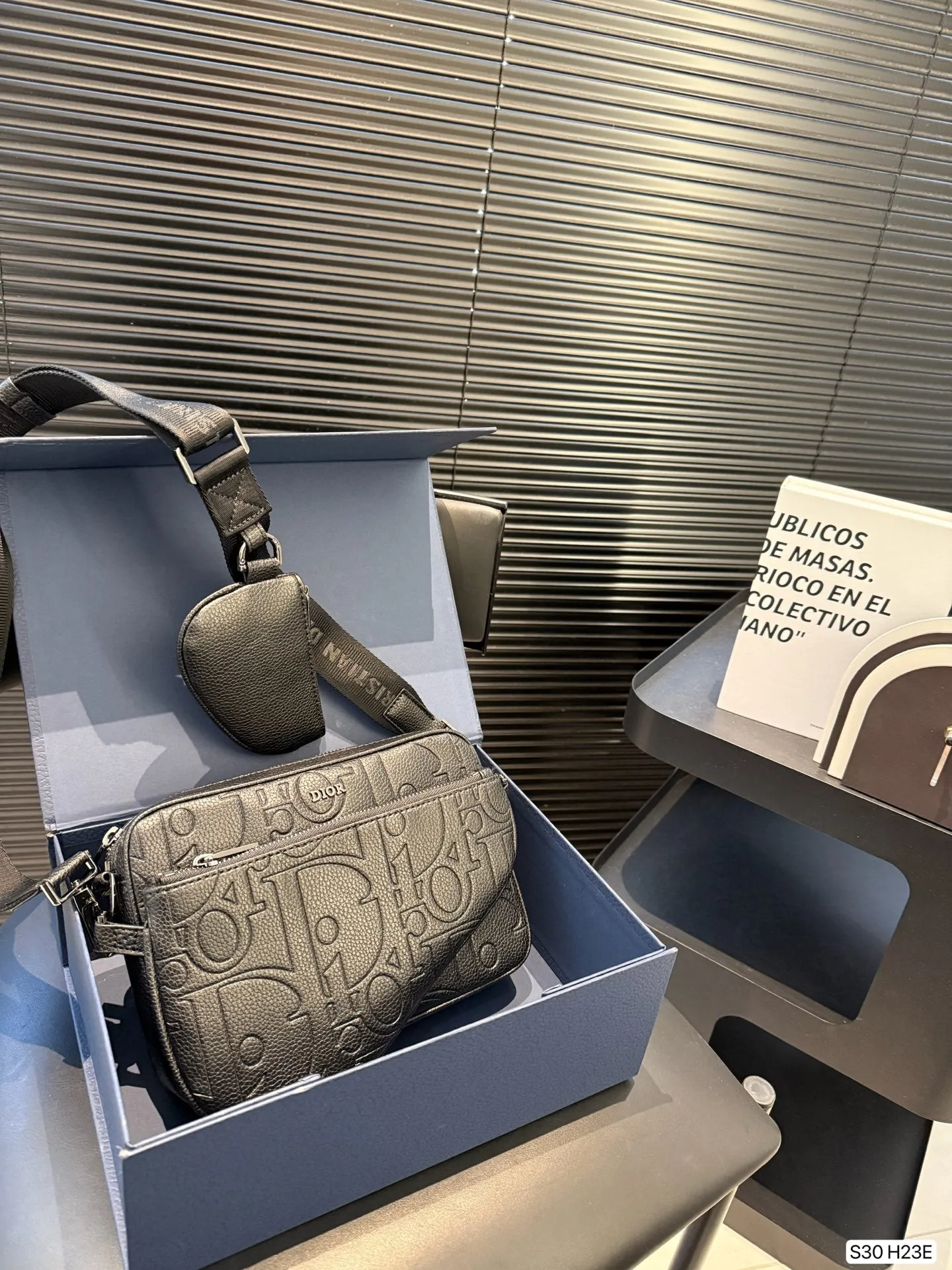 Embossed Pattern Crossbody Bag