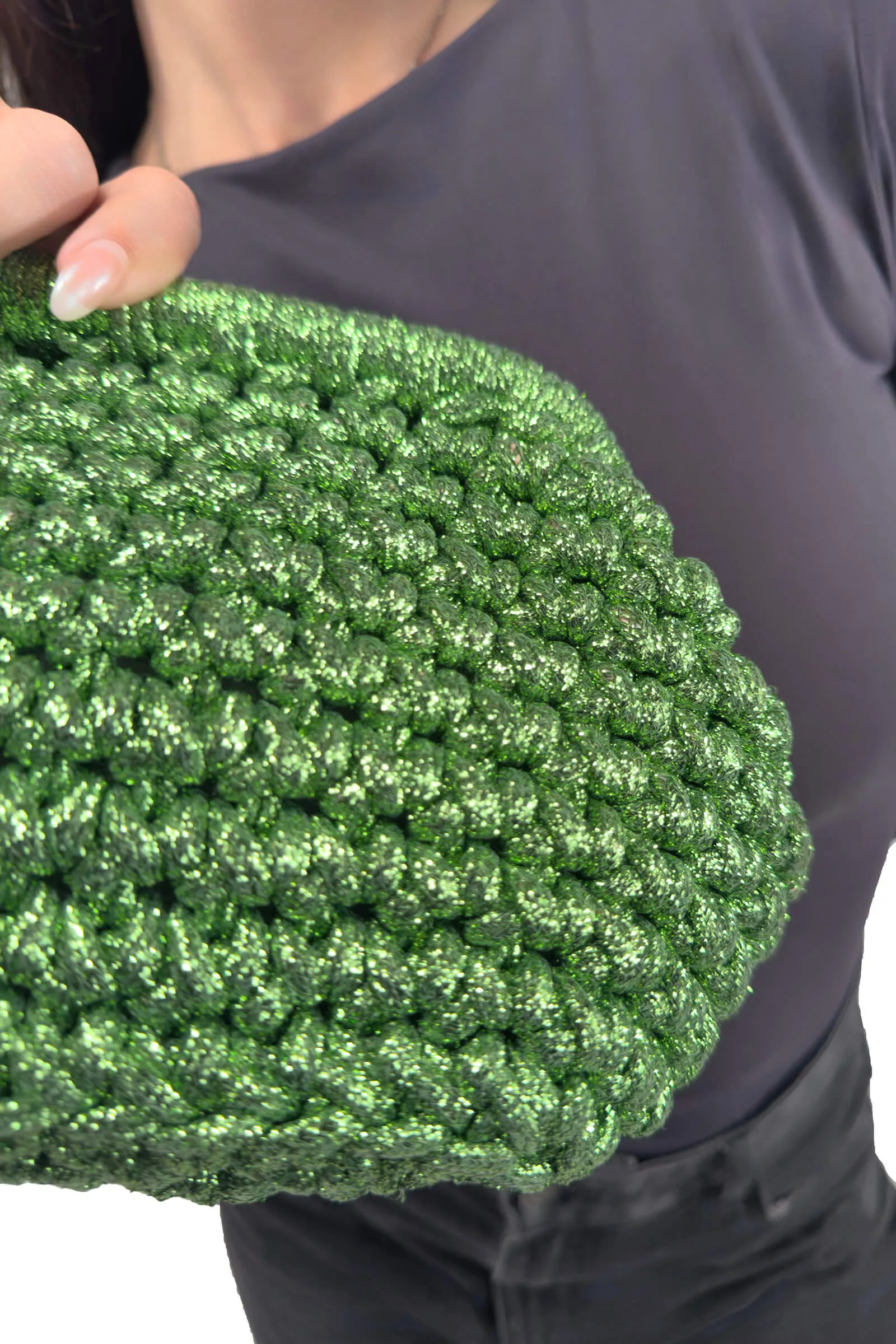 Emerald Green Emma Metallic Frame Clutch